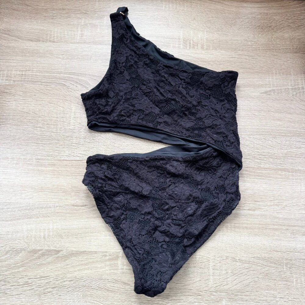 Beach Riot Lace One-Piece Swimsuit Black Medium